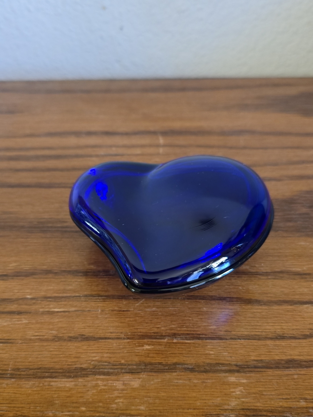 Tiffany & Co. Cobalt Blue Glass Elsa Peretti Heart Trinket Box Tote 12